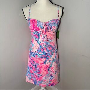 Lilly Pulitzer NWT Margarete Swim Dress Cover-up in Pink Aquadesiac Print XS